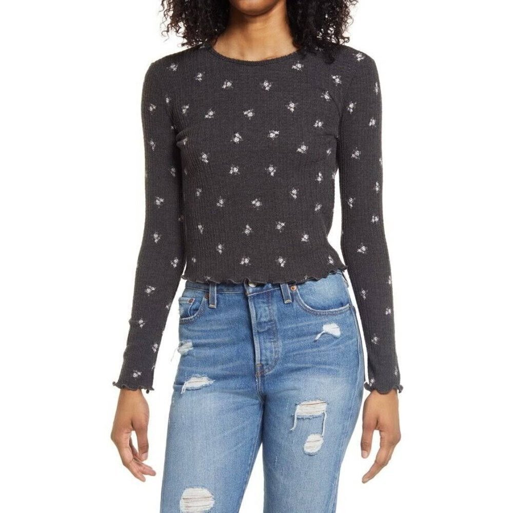 Lalaland Charcoal Cropped Pullover Size
